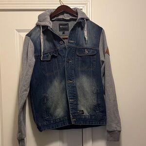 Matix Denim Jacket with Gray Sleeves